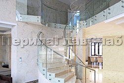 Стеклянные перила для винтовых лестниц в Екатеринбурге. Готовые проекты ПерилаГлавСнаб - фото 1