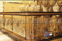 Латунные перила под золото в Екатеринбурге. Готовые проекты ПерилаГлавСнаб - фото 17