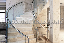 Стеклянные перила для винтовых лестниц в Екатеринбурге. Готовые проекты ПерилаГлавСнаб - фото 14