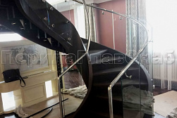 Стеклянные перила для винтовых лестниц в Екатеринбурге. Готовые проекты ПерилаГлавСнаб - фото 10