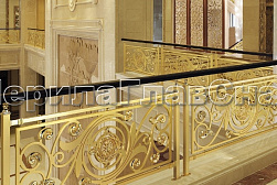 Латунные перила под золото в Екатеринбурге. Готовые проекты ПерилаГлавСнаб - фото 16