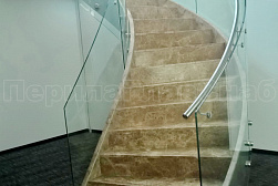 Стеклянные перила для винтовых лестниц в Екатеринбурге. Готовые проекты ПерилаГлавСнаб - фото 4