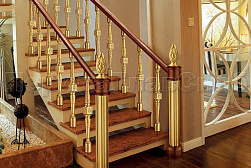 Латунные перила под золото в Екатеринбурге. Готовые проекты ПерилаГлавСнаб - фото 7