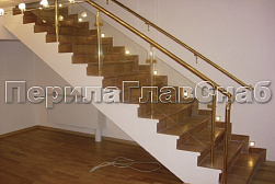 Латунные перила под золото в Екатеринбурге. Готовые проекты ПерилаГлавСнаб - фото 19