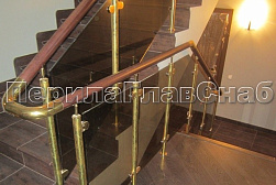Латунные перила под золото в Екатеринбурге. Готовые проекты ПерилаГлавСнаб - фото 14