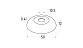 Низ стойки Ø10.5 мм, S=0.4 мм, 50х13 мм, полированный (AISI 304) k202-3