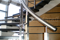 Перила и ограждения из нержавеющей стали с двумя ригелями в Екатеринбурге. Готовые проекты ПерилаГлавСнаб - фото 2